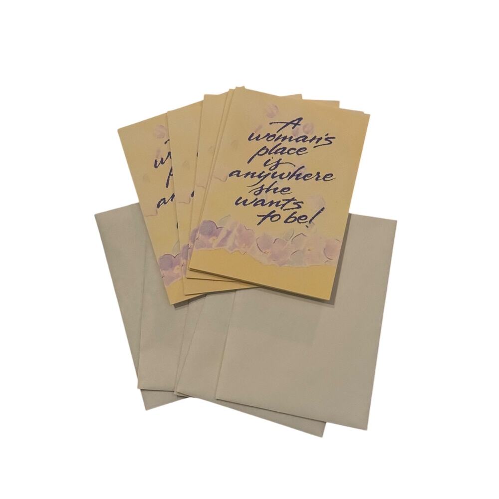 Vintage American Greetings Feminist Note Cards Set of‎ 5 “A Woman’s Place” Quote